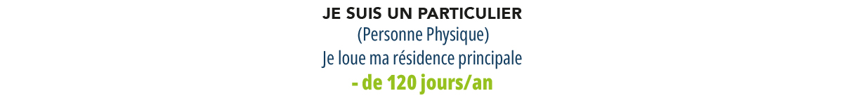 Je suis un particulier je loue moins de 120 jours/an